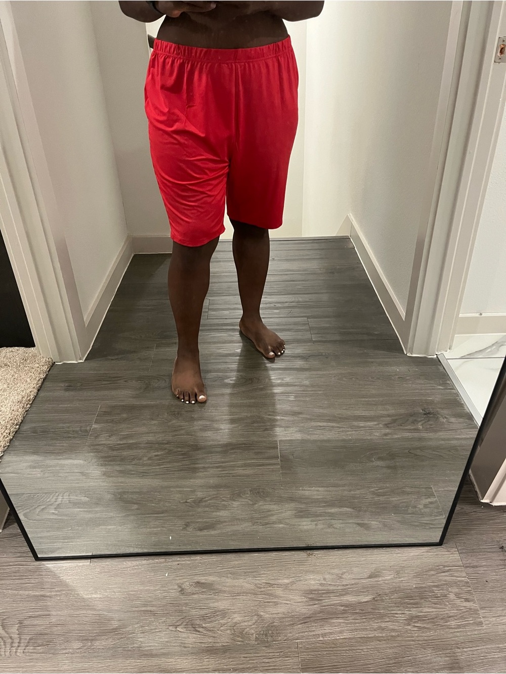 SHEIN Red Athletic Women's Biker Shorts